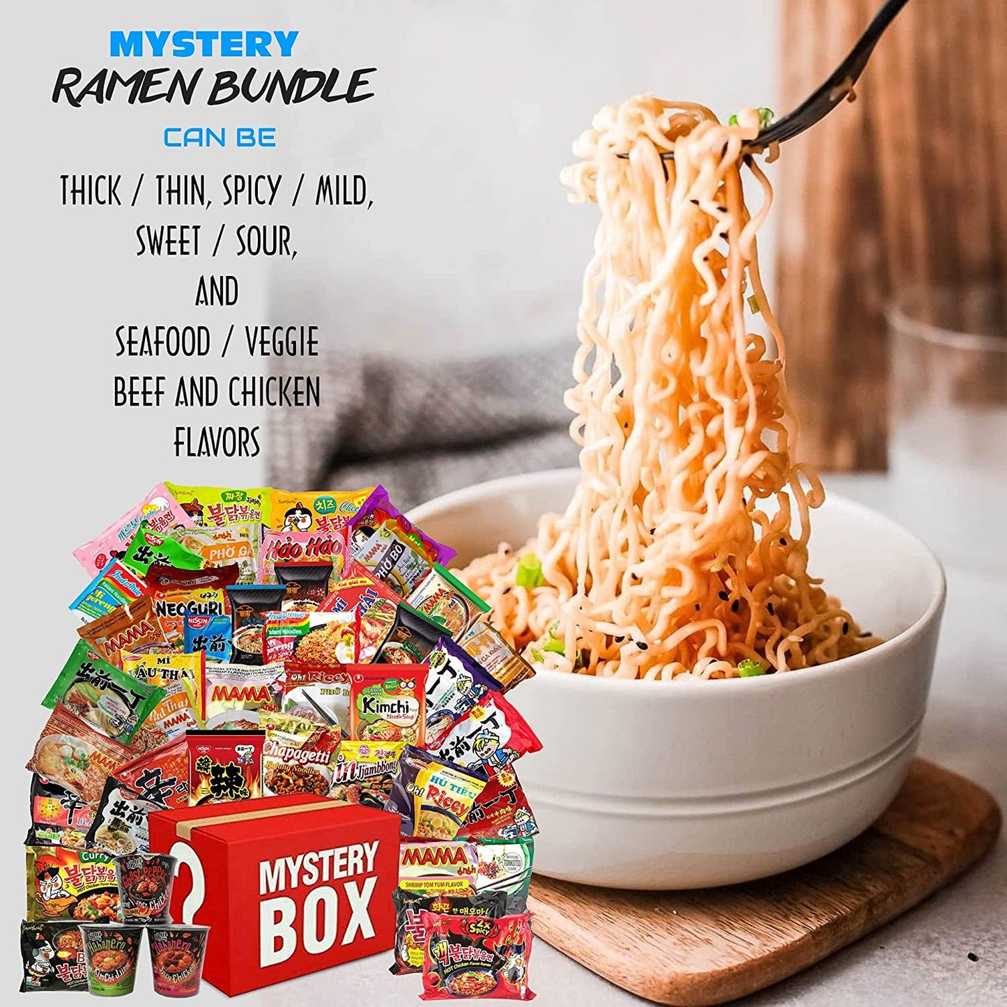 Hot & Spicy Asian Ramen Pack: 15-Pack Assorted Instant Noodles with Fo –  Captain Ramen