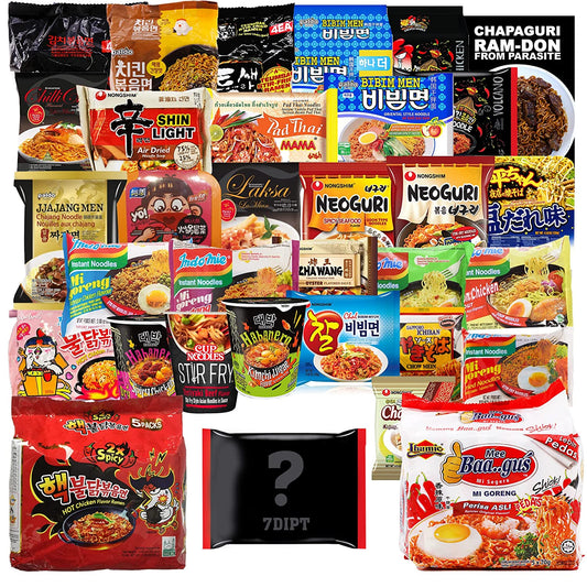 Mystery Asian Dry Ramen Selection: 15-Pack Variety with Fortune Cookie & Chopsticks Bonus!