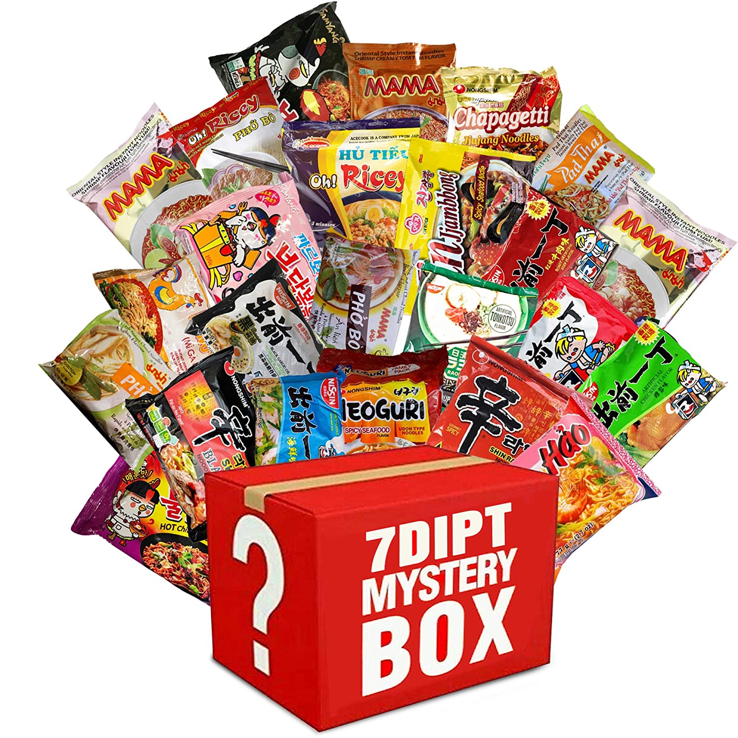 Asian Instant Ramen Variety Pack: 15 Assorted Noodles with Chopsticks & Fortune Cookie Bonus!
